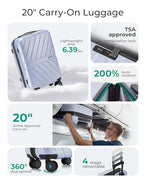 Carry On Luggage 22x14x9 Airline Approved (Carry On 20 Inch / Purple)