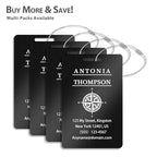Personalized Metal Luggage Tags (Horizontal Black)