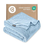 Fleece Blanket Luxury Microplush (Throw/Travel / 08 - Light Blue)
