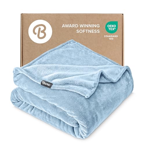 Fleece Blanket Luxury Microplush (Throw/Travel / 08 - Light Blue)