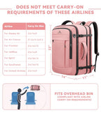 Travel Backpack for Women (Amourpink / 18.4 Inch (22''x14''x11''))