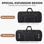 60L Canvas Duffle Bag for Men (Black / 60L)