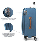 Platinum Elite Checked Luggage Spinner (Checked-Medium 25-Inch / Coastal Blue)