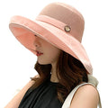 Women Summer Wide Brim Sun Hat Bucket Fishing Hats UV Protection (One Size / B3-fyu001-pink)