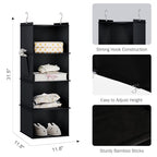 Hanging Closet Organizer and Storage for Clothes (4-SHELF / Black)