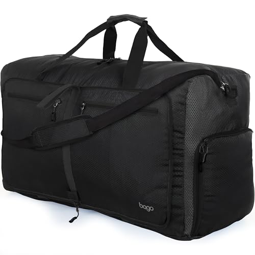 Travel Duffle Bag for Women & Men. Duffel Bag for Traveling & Camping (80L / All Black)