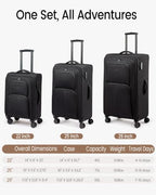 Large Checked Luggage (Black / 22/25/29 inch_(Carry on/M_Checked/L_Checked))