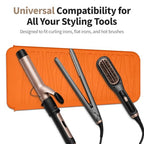 Silicone Heat Resistant Travel Pouch for Hair Styling Tools (1 Pack / Orange)