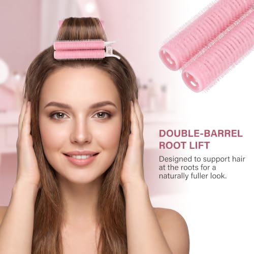 4Pcs Pink Hair Rollers with Clip