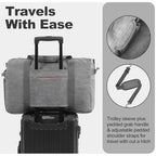 40L Foldable Duffle Bag for Travel Men & Women Carry On 22"x14"x9" Airline Approved (Textured Grey / 40L)