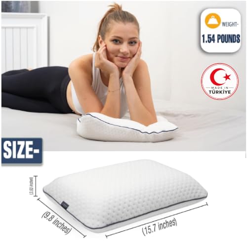 Travel & Camping Comfortable Memory Foam Pillow (15.7 x 10.6 x 3.9 In - White)