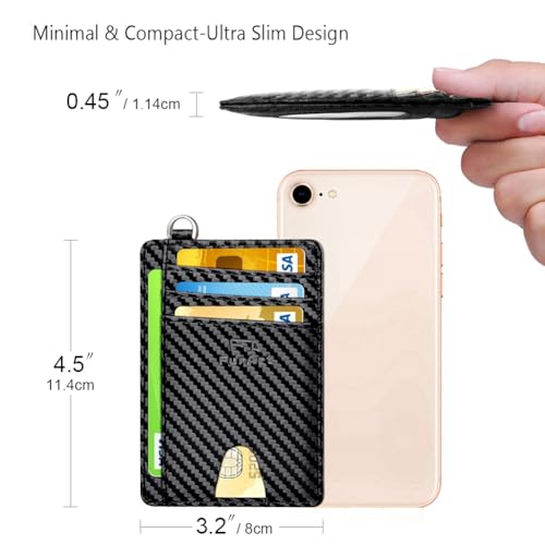 Slim Minimalist Wallet RFID Credit Card Holder for Men (small / Carbon Fiber Black)