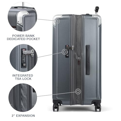 Platinum Elite Hardside Checked Luggage (Checked- Large 28-Inch / Vintage Grey)