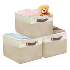 15" x 11" Large Fabric Storage Bin (Beige / Large - 15" x 11" x 9.5")