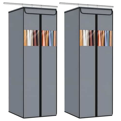 Garment Bags for Hanging Clothes Hanging Storage Bags 54 in (Grey / 54"-2 Pack)