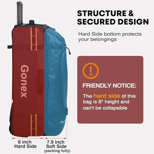 Rolling Duffle Bag with Wheels (Black / 33 inch)