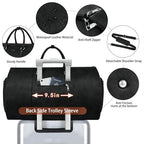 Garment Bag for Travel Convertible Carry on Travel Duffel Bag for Men Women (A3-Black-Faux Leather)