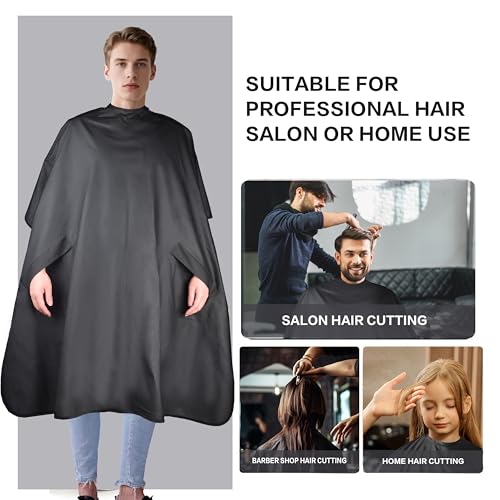 Salon Professional Barber Cape with Multi position Snap Closure Hair Cutting Kits Thick Hairdressing Capes for Unisex 47” * 63” (47 * 63)