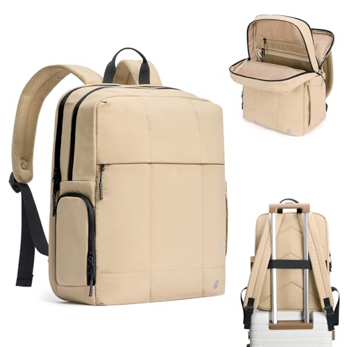 Lightweight Travel Backpack Carry on Flight Approved (Soft Khaki)