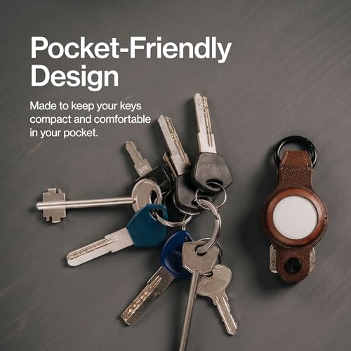 KeySmart Air AirTag Keychain Key Holder (Genuine Leather)