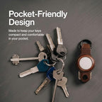 KeySmart Air AirTag Keychain Key Holder (Genuine Leather)