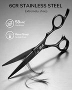 Professional Hair Cutting Scissors 6.5 Inch (Matte Black Cutting Shears)