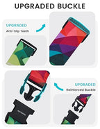 Travelkin Luggage Straps TSA Approved (Colorful Geometry)
