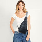 7L Sling Bag for Women Vegan Leather Crossbody Purse Chest Bags Fashionable Trendy Fanny Pack with Travel (7L / 7l-m-black)