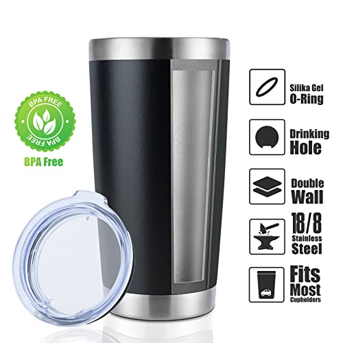 20oz Stainless Steel Tumbler Bulk with Lid (12 Count (Pack of 1) / Powder Black)