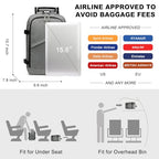 Travel Backpack Airline Approved Under Seat Personal Item Bag (Grey / Small)