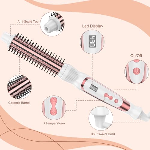 Thermal Brush 1 Inch Curling Iron Volumizing Heated Round Brush (White / 1 inch)