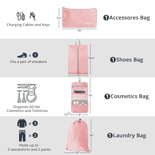 Compression Packing Cubes 10 Set (Pink / 10 pcs)