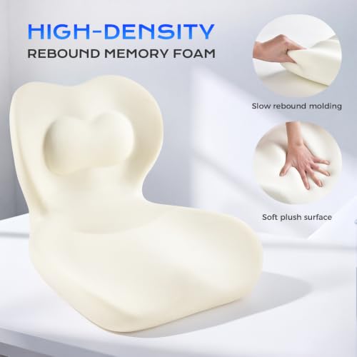 Car Seat Cushion and Lumbar Support Pillow One Piece (Gray-b / 1 Piece)