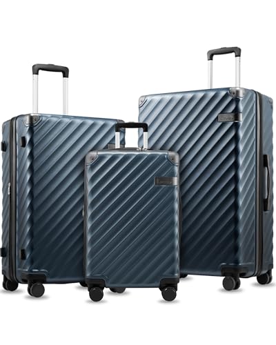 3 Piece Luggage Set (3-Piece Set (20/24/28) / Navy)