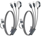 2Pack Travel Essentials for Apple Watch Charger (Black / 2Pack-4FT)