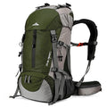 50L Hiking Backpack with Rain Cover for Both Men & Women (Green)
