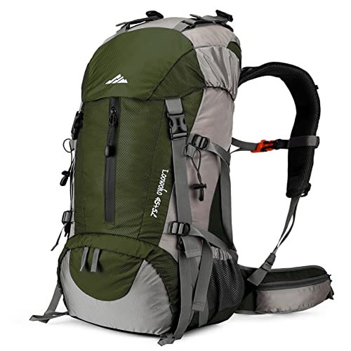 50L Hiking Backpack with Rain Cover for Both Men & Women (Green)