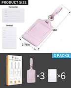 Leather Luggage Tags for Suitcases (Lichee Lilac)