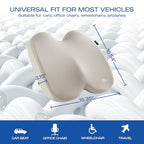 Seat Cushion Ergonomic Memory Foam Cushion for Long Sitting Hours on Office & Home Chair (Beige)