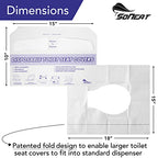 Disposable Toilet Seat Covers XL Half Fold Flushable (4 Packs of 200 Sheets / White)