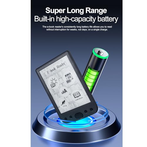6 Inch E Reader Digital Reader Electronic Book Reader with 800x600 High Resolution Screen Multifunctional Navigation Buttons for PDF EPUB TXT DOC FB2 MOBI (16GB / 16GB)