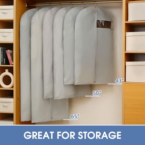 43" Garment Bags for Hanging Clothes (43" - 2 Pack / Grey)