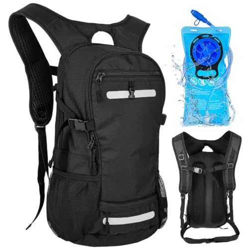 20L Hydration Backpack with 3L Water Bladder Water Backpack for Hiking Hydration Pack Insulated Daypack for Commuting (Black / 3L Bladder)