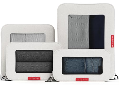 Premium Compression Packing Cubes for Travel (Sand / 4 pack)