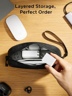 Electronics Organizer Travel Case Bag Multifunctional Organizer Carrying Case for Cables (Small)