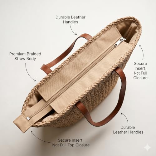 Straw Bags For Women (Khaki)