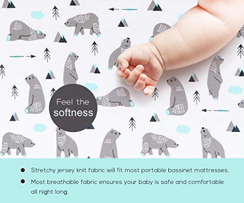 Baby Fitted Crib Sheets (Owl Bear / 52X28 Inch)