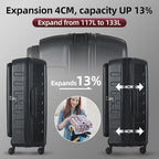2 PCS 20 29 Luggage Sets (Dark Black / 20/29 Set)