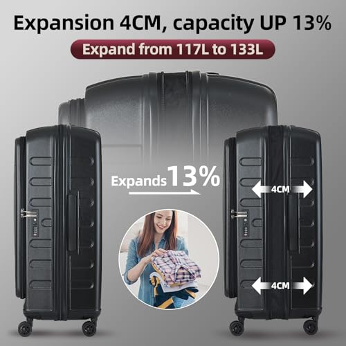 2 PCS 20 29 Luggage Sets (Dark Black / 20/29 Set)