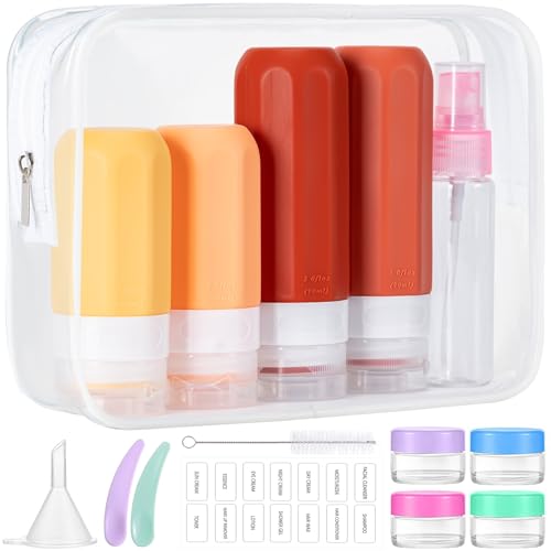 16 Pack Travel Bottles for Toiletries (16PCS/Brown)